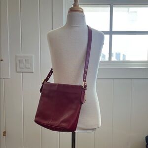 Etienne Aigner Deep Red Leather Crossbody Bag